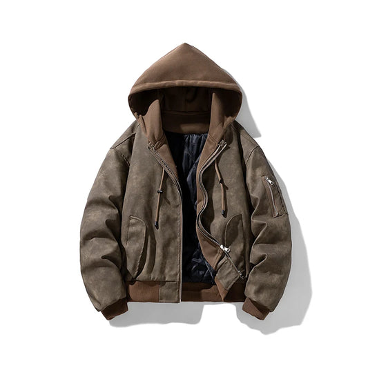 Retro Jackets Splicing Fake Two Piece